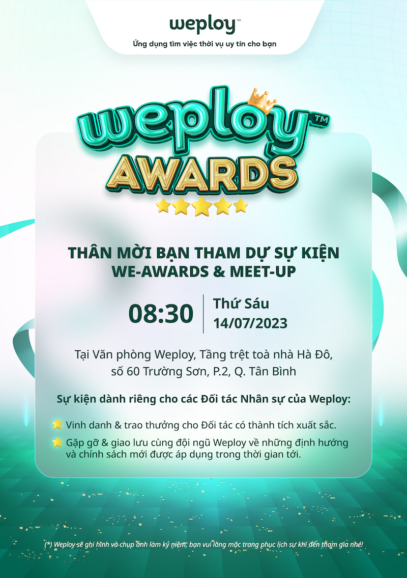 Weploy tổ chức sự kiện “Weploy Awards & We-meet-up” để gặp gỡ Đối tác Nhân sự